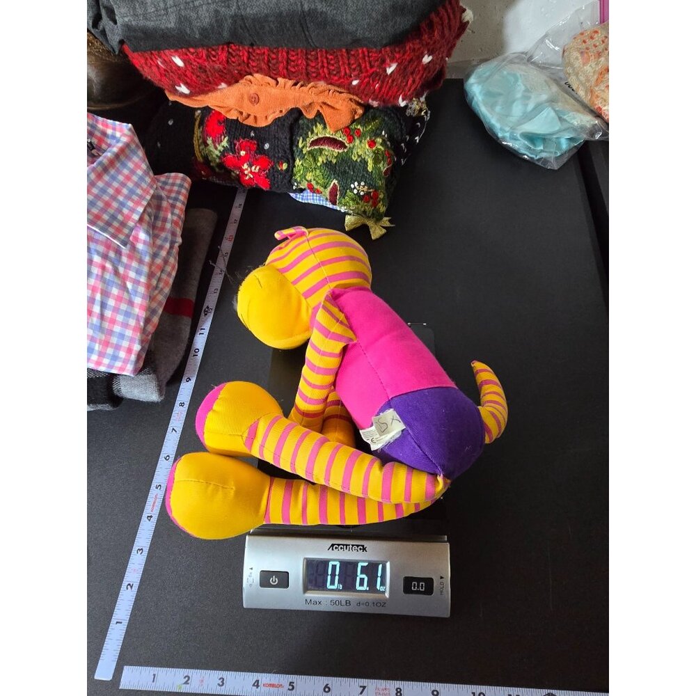 Manhattan Baby Tiger Plush Stuffed Animal Striped Long Legs Arms Neon Cat Bright - Picture 9 of 9